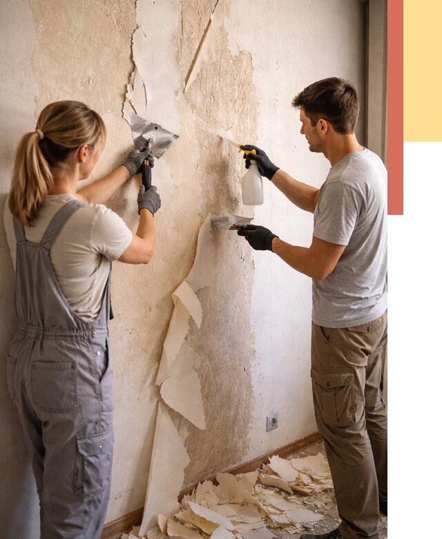 Снятие старых обоев в Улан-Удэ от 5378 руб. под ключ недорого | ОТДЕЛОЧНИК-Лнд