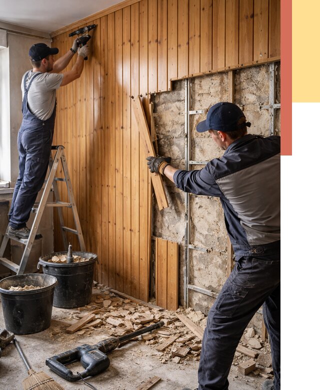 Демонтаж вагонки со стен в Улан-Удэ от 1485 руб. — снятие, удаление, срочно | ОТДЕЛОЧНИК-Лнд