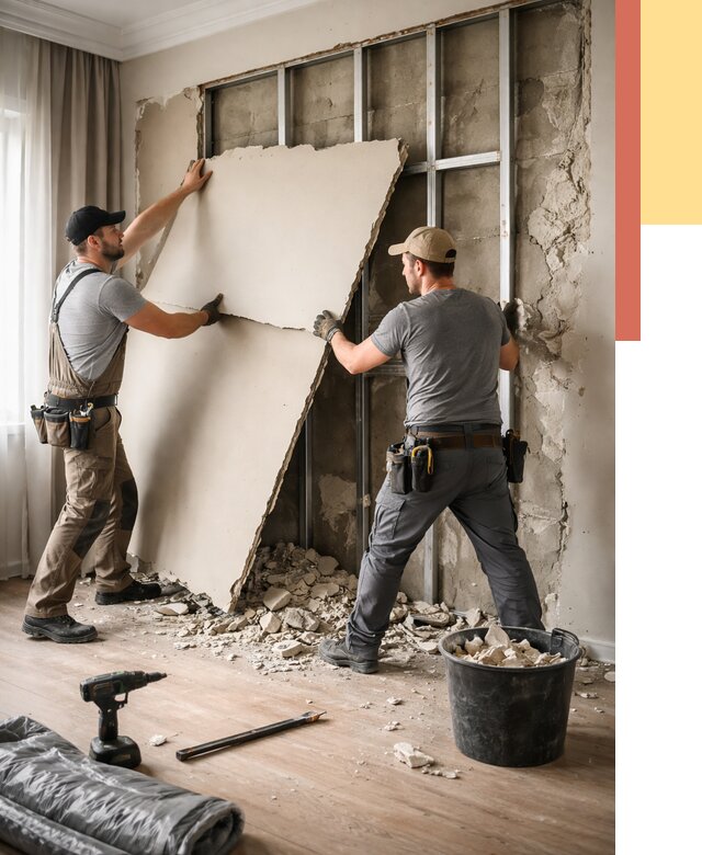 Демонтаж гипсокартона со стен в Улан-Удэ от 359 руб. — услуги демонтажа | ОТДЕЛОЧНИК-Лнд