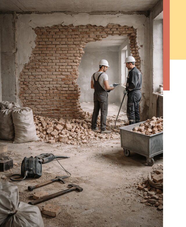 Демонтаж кирпичных стен в Улан-Удэ от 4302 руб. — быстро, недорого, под ключ | ОТДЕЛОЧНИК-Лнд