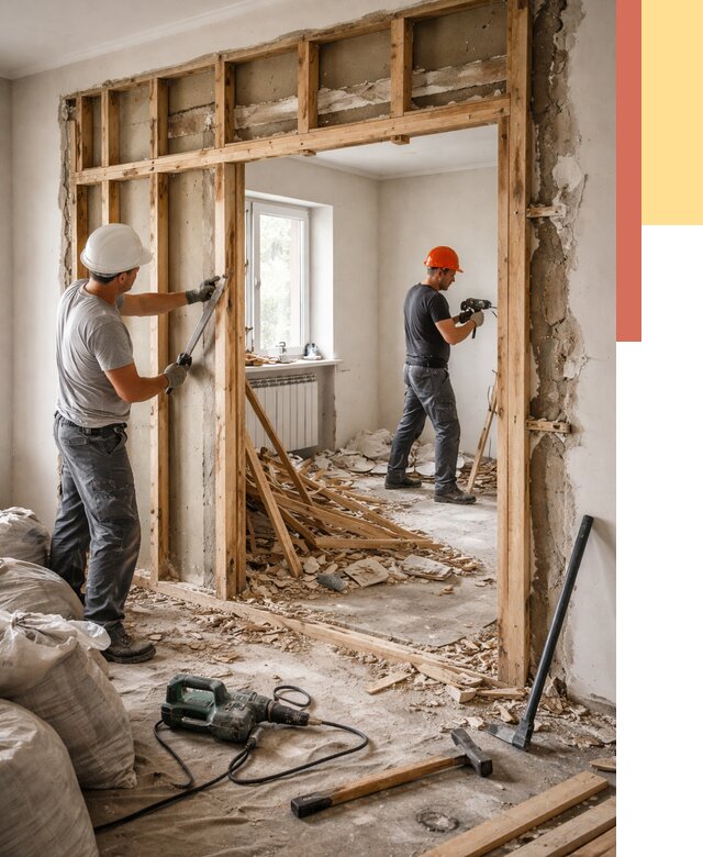 Демонтаж деревянных перегородок в Улан-Удэ от 3278 руб. — быстро и недорого | ОТДЕЛОЧНИК-Лнд