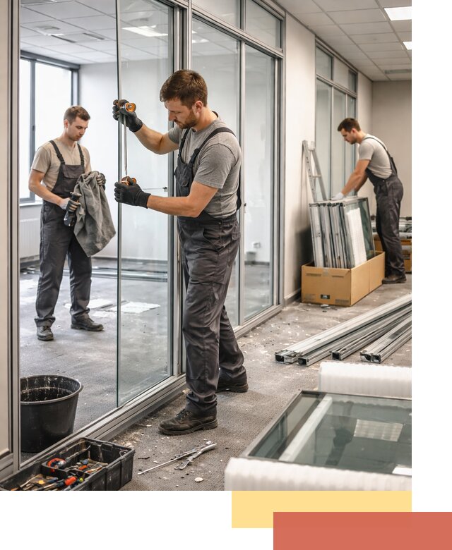 Демонтаж стеклянных перегородок в Улан-Удэ быстро и безопасно