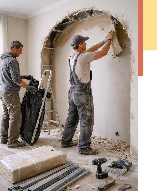 Демонтаж арки из гипсокартона в Улан-Удэ от 3585 руб. — услуги под ключ | ОТДЕЛОЧНИК-Лнд