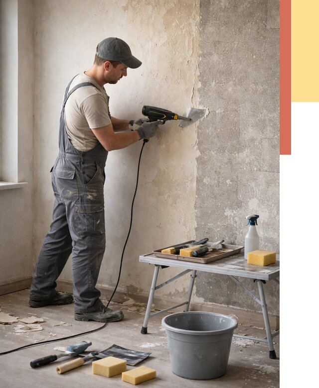 Очистка стен от клея в Улан-Удэ от 1895 руб. — снятие и удаление клея со стен | ОТДЕЛОЧНИК-Лнд