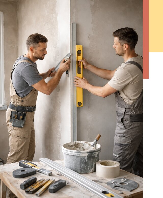 Выведение углов стен в Улан-Удэ от 1895 руб. быстро и недорого | ОТДЕЛОЧНИК-Лнд