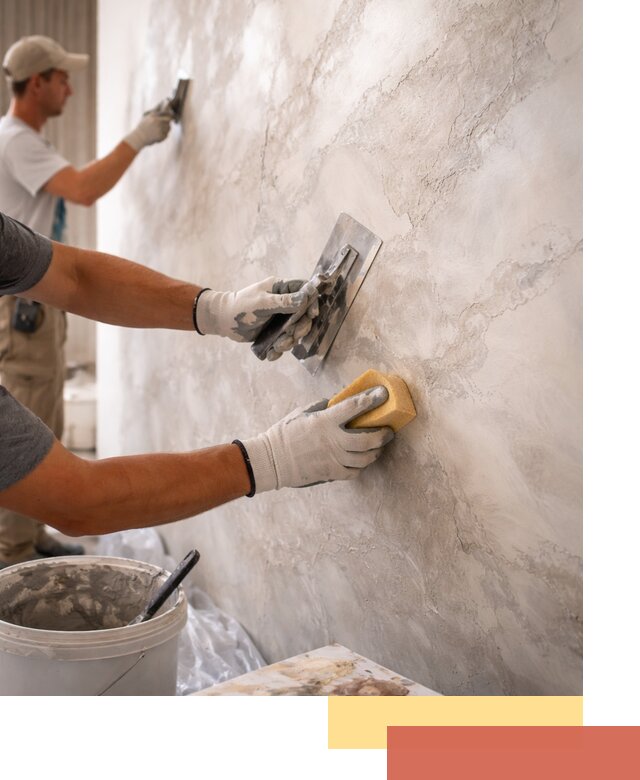 Декоративная штукатурка под мрамор в Улан-Удэ для стен и потолков