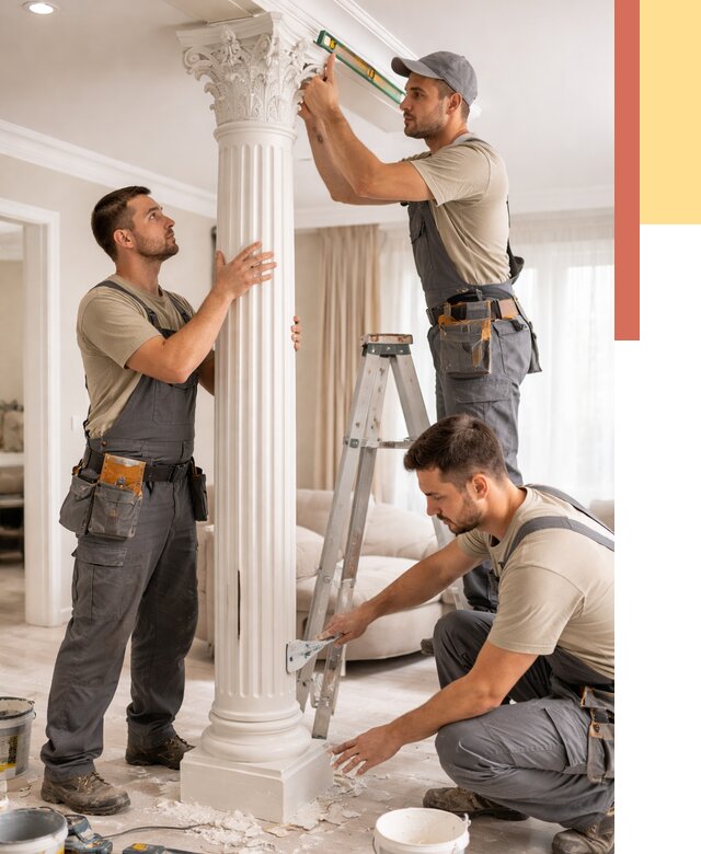 Установка декоративных колонн в Улан-Удэ от 12292 руб. под ключ | ОТДЕЛОЧНИК-Лнд