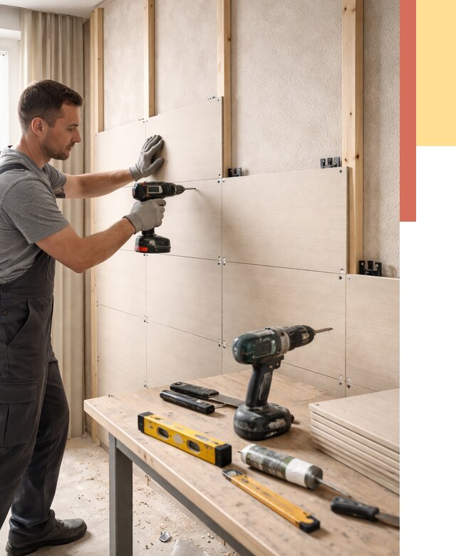 Монтаж МДФ панелей на стены в Улан-Удэ от 1280 руб. под ключ | ОТДЕЛОЧНИК-Лнд