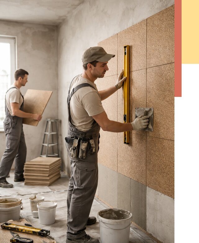 Монтаж пробковых панелей на стены в Улан-Удэ от 3585 руб. — ОТДЕЛОЧНИК-Лнд