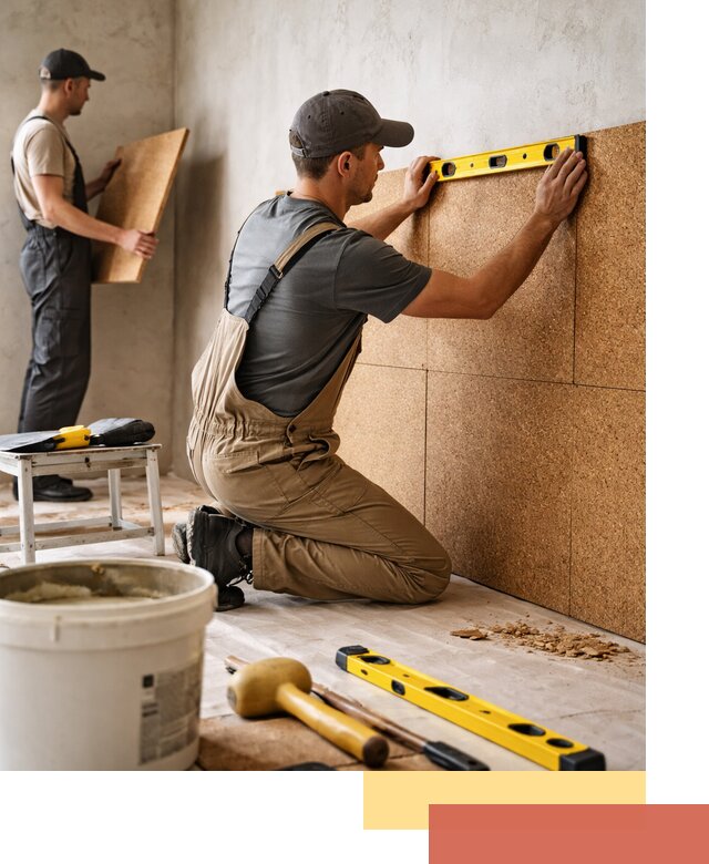 Монтаж пробковых панелей на стены в Улан-Удэ быстро и качественно