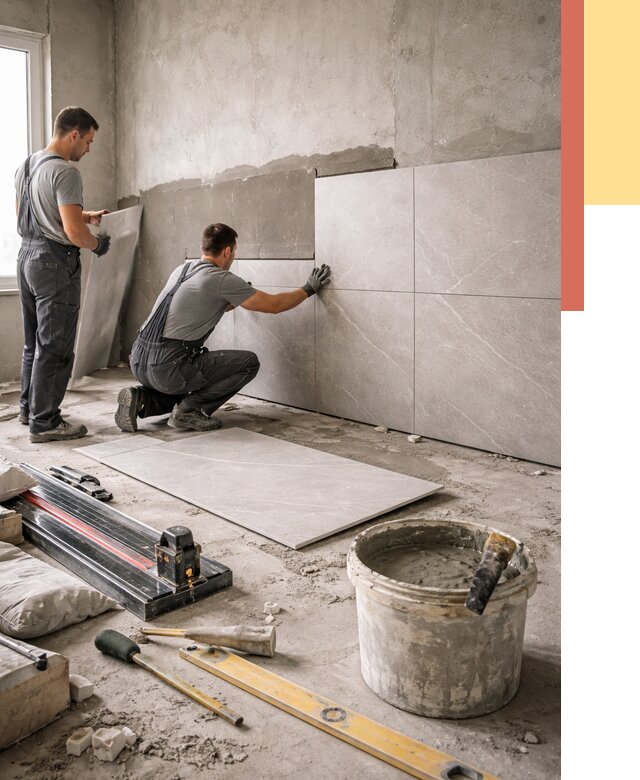 Облицовка стен керамогранитом в Улан-Удэ от 4302 руб./м² — услуги под ключ | ОТДЕЛОЧНИК-Лнд