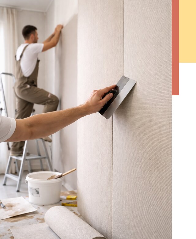 Поклейка текстильных обоев в Улан-Удэ от 4609 руб. под ключ | ОТДЕЛОЧНИК-Лнд