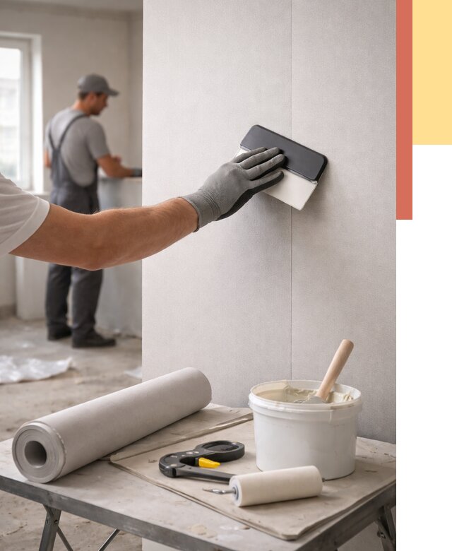 Поклейка обоев под покраску в Улан-Удэ от 3585 руб. за м2 | ОТДЕЛОЧНИК-Лнд