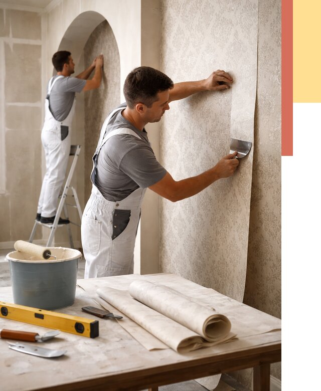 Поклейка обоев на сложные стены в Улан-Удэ от 2868 руб. под ключ | ОТДЕЛОЧНИК-Лнд