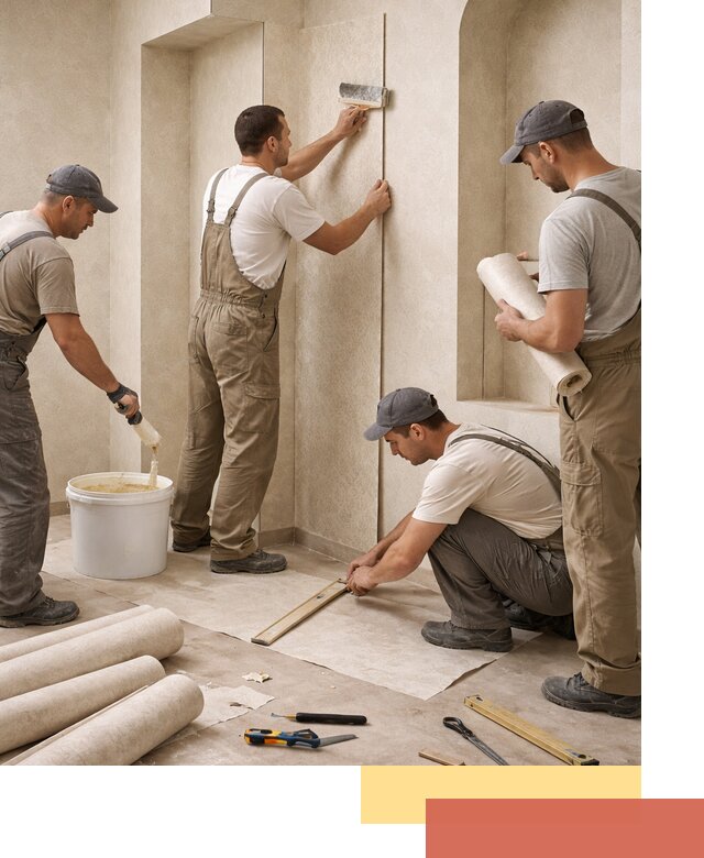 Поклейка обоев на сложные стены и неровные поверхности в Улан-Удэ