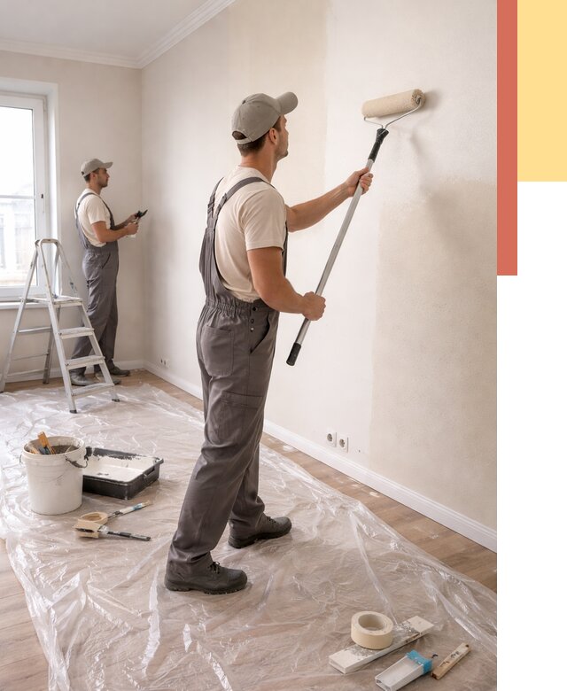 Покраска стен акриловой краской в Улан-Удэ от 3585 руб./м² — быстро и недорого | ОТДЕЛОЧНИК-Лнд