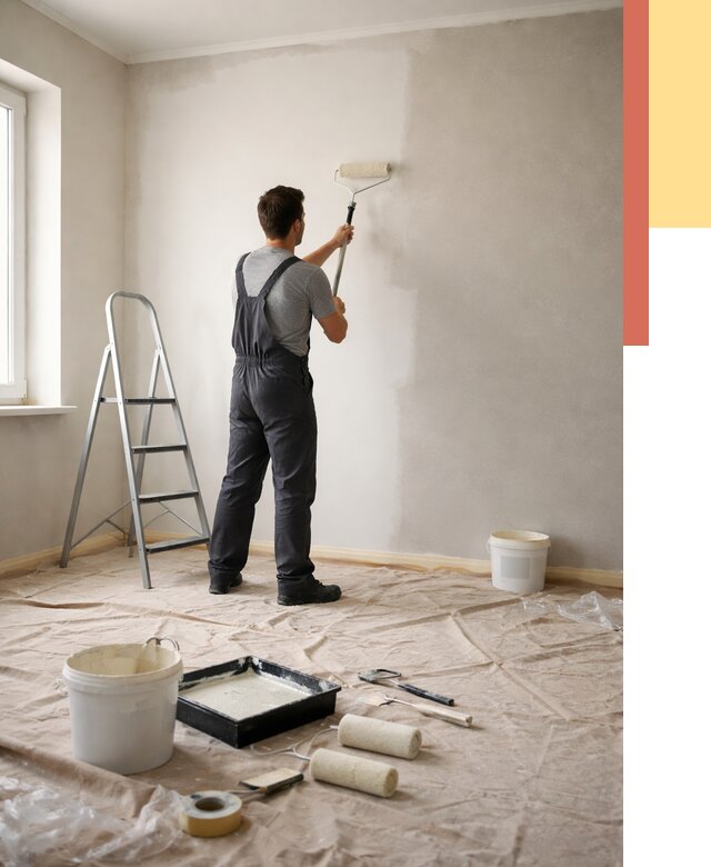 Покраска стен моющейся краской в Улан-Удэ от 359 руб./м² — быстро и недорого | ОТДЕЛОЧНИК-Лнд