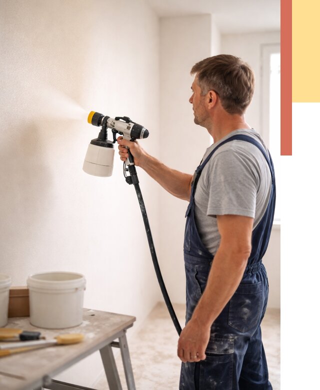 Покраска стен краскопультом в Улан-Удэ от 7682 руб. — механизированная покраска | ОТДЕЛОЧНИК-Лнд