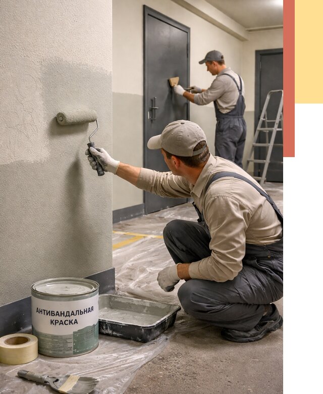 Покраска стен антивандальной краской в Улан-Удэ от 4609 руб./м² под ключ | ОТДЕЛОЧНИК-Лнд