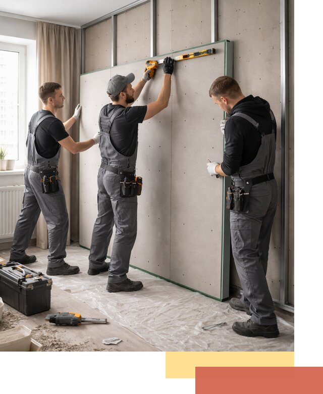 Шумоизоляция стен панелями ЗИПС в Улан-Удэ для жилых и коммерческих помещений