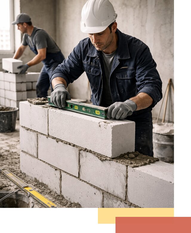 Кладка перегородок из пеноблока под ключ в Улан-Удэ