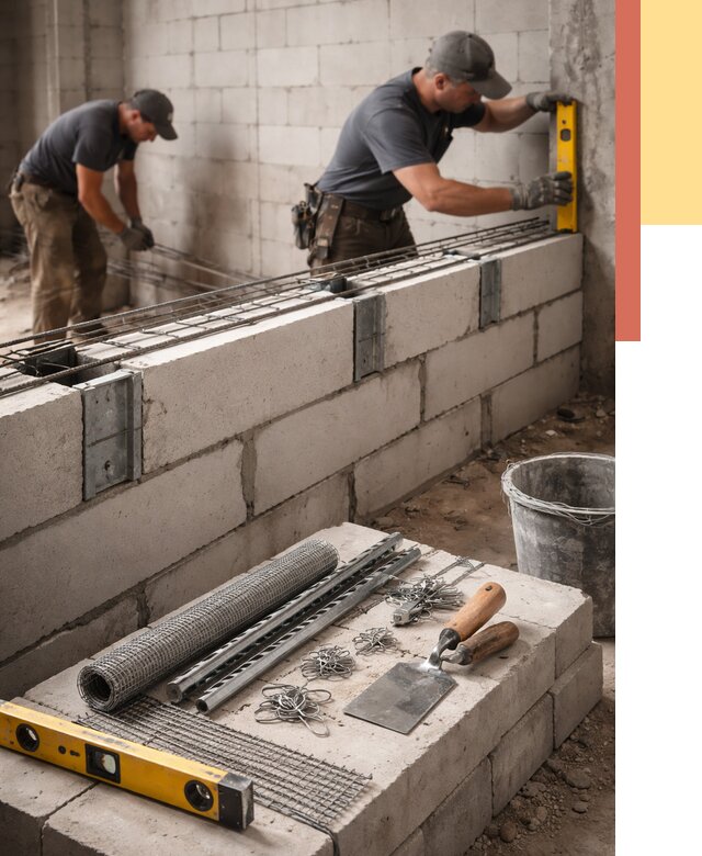 Армирование кладки перегородок в Улан-Удэ от 768 руб. под ключ | ОТДЕЛОЧНИК-Лнд