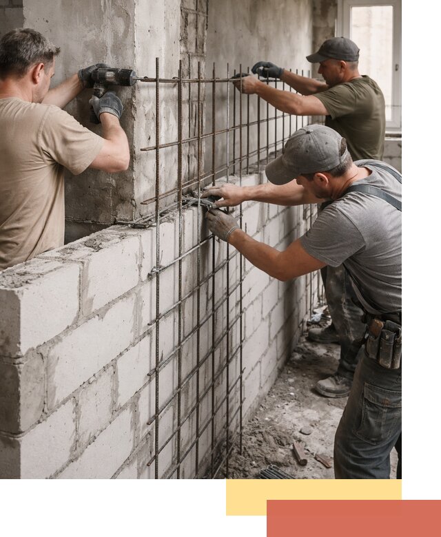 Армирование кладки перегородок в Улан-Удэ профессионально и надёжно
