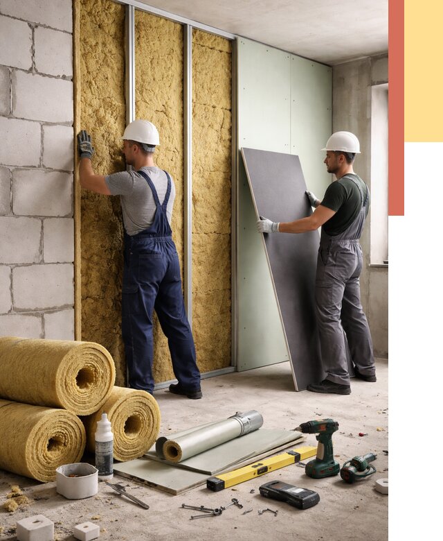 Шумоизоляция перегородок из блоков в Улан-Удэ от 1895 руб./м² — быстро и недорого | ОТДЕЛОЧНИК-Лнд