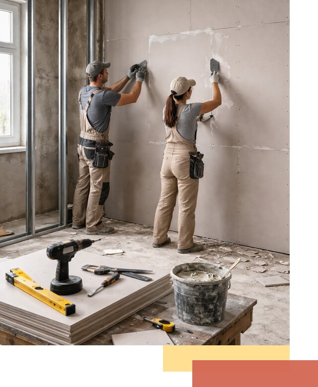 Монтаж двухслойной перегородки из гипсокартона в Улан-Удэ