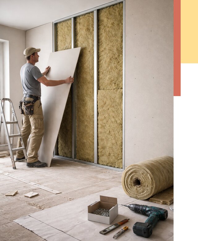 Перегородка из гипсокартона с шумоизоляцией в Улан-Удэ от 3196 руб. | ОТДЕЛОЧНИК-Лнд