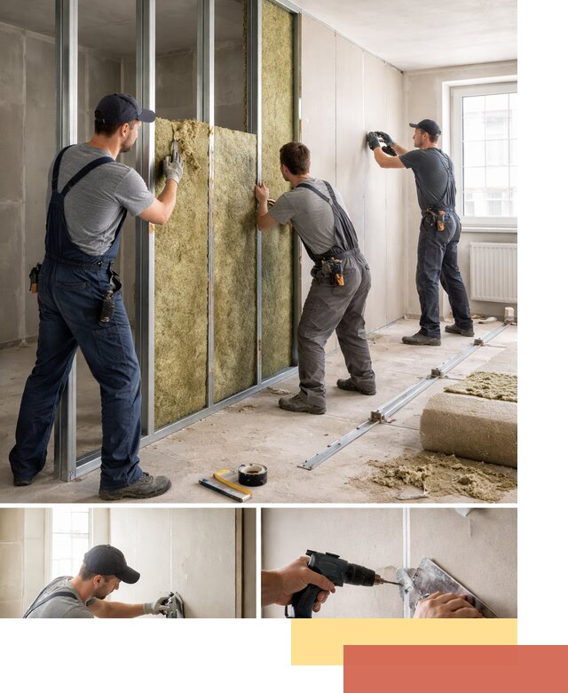 Перегородка из гипсокартона с шумоизоляцией в Улан-Удэ — монтаж под ключ