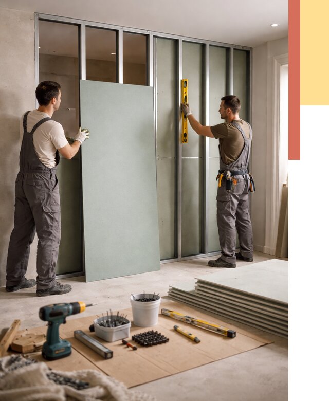 Перегородка из влагостойкого гипсокартона в Улан-Удэ от 4917 руб. — монтаж под ключ | ОТДЕЛОЧНИК-Лнд