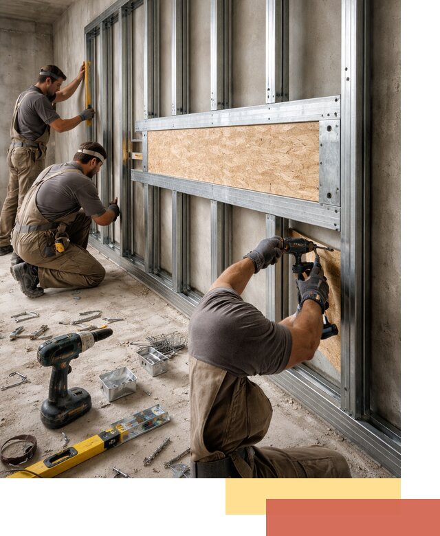 Усиленная перегородка для крепления тяжёлых конструкций в Улан-Удэ