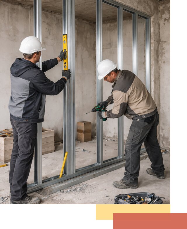 Монтаж каркаса перегородки из профиля в Улан-Удэ