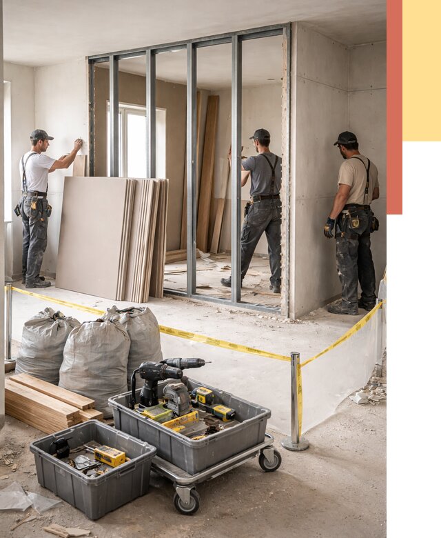 Перенос гипсокартонной перегородки в Улан-Удэ под ключ от 4609 руб. | Демонтаж и монтаж – ОТДЕЛОЧНИК-Лнд