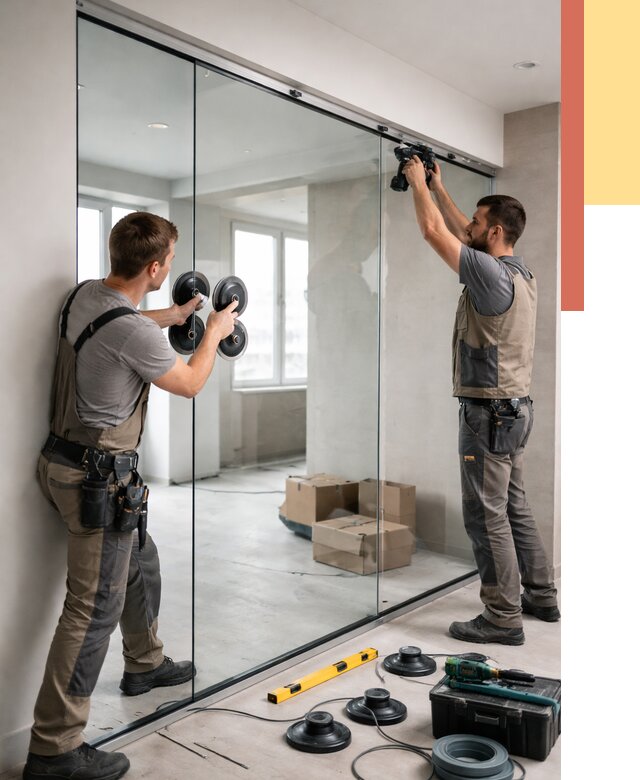 Монтаж стеклянных перегородок в Улан-Удэ от 6658 руб. | ОТДЕЛОЧНИК-Лнд