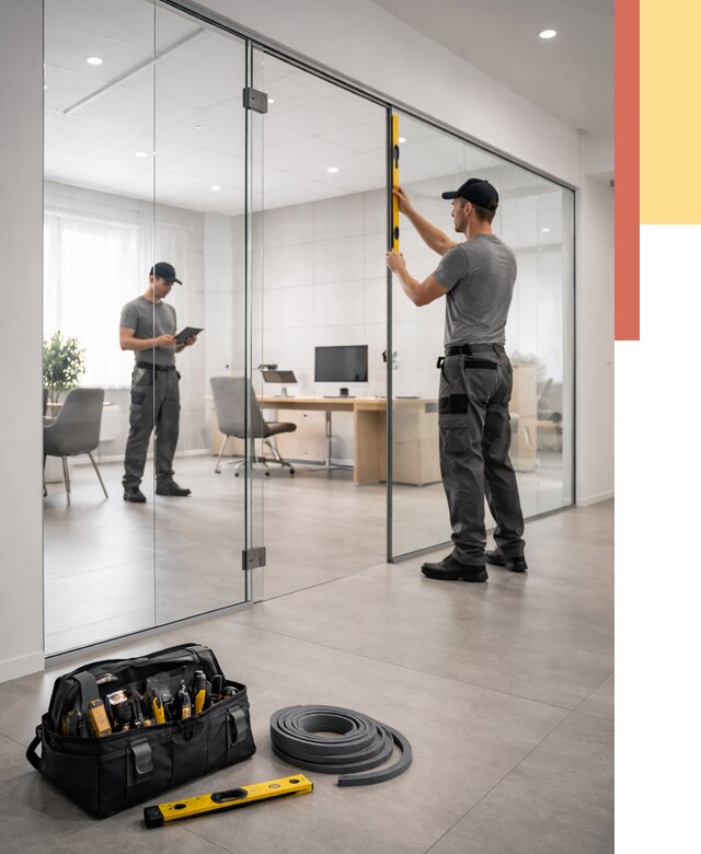 Цельностеклянные перегородки под ключ в Улан-Удэ от 9731 руб. — монтаж и цены | ОТДЕЛОЧНИК-Лнд