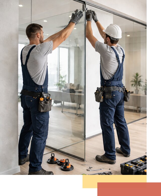 Безрамные стеклянные перегородки под ключ в Улан-Удэ