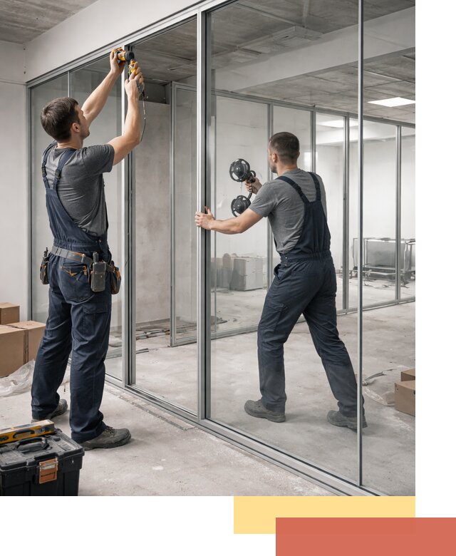 Алюминиевые перегородки со стеклом в Улан-Удэ — изготовление и монтаж