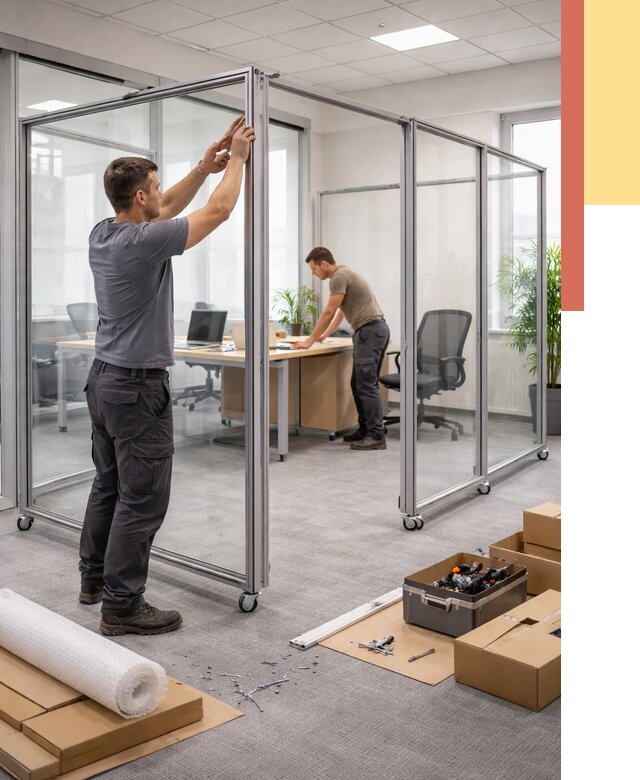 Мобильные офисные перегородки в Улан-Удэ от 12804 руб. — установка под ключ | ОТДЕЛОЧНИК-Лнд