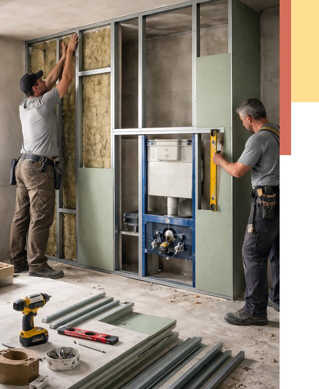 Установка сантехнических перегородок в Улан-Удэ от 8707 руб. | ОТДЕЛОЧНИК-Лнд