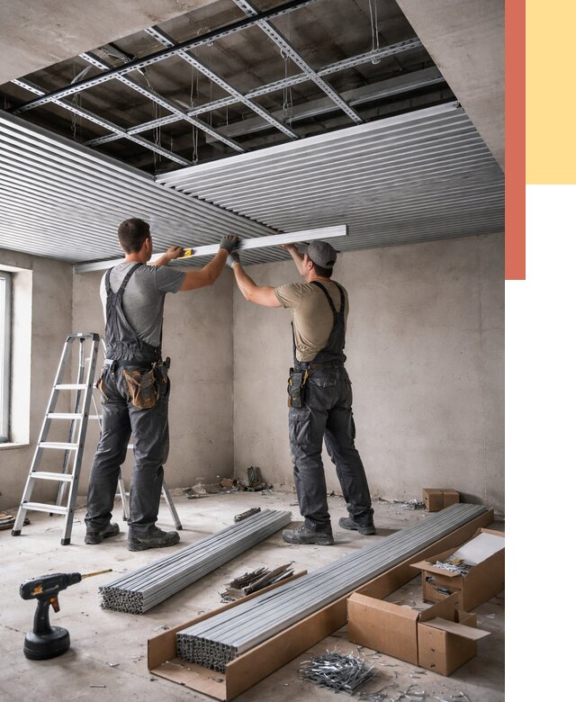 Монтаж реечного потолка в Улан-Удэ от 4609 руб. под ключ | ОТДЕЛОЧНИК-Лнд