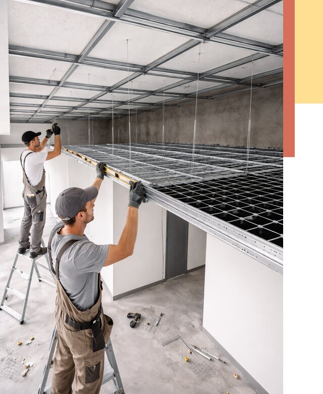 Монтаж потолка грильято в Улан-Удэ от 461 руб./м² — быстрая сборка под ключ | ОТДЕЛОЧНИК-Лнд