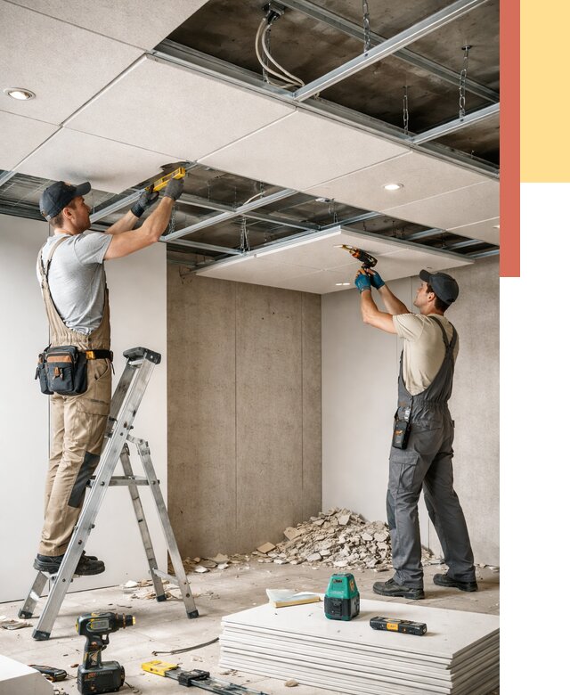 Монтаж акустического потолка в Улан-Удэ от 6658 руб/м2 — быстро и недорого | ОТДЕЛОЧНИК-Лнд