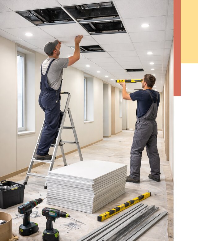 Ремонт потолка Армстронг в Улан-Удэ от 4609 руб. — быстро и недорого | ОТДЕЛОЧНИК-Лнд