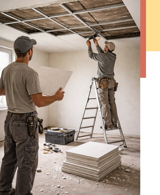 Замена плит подвесного потолка в Улан-Удэ от 1793 руб. быстро и недорого | ОТДЕЛОЧНИК-Лнд