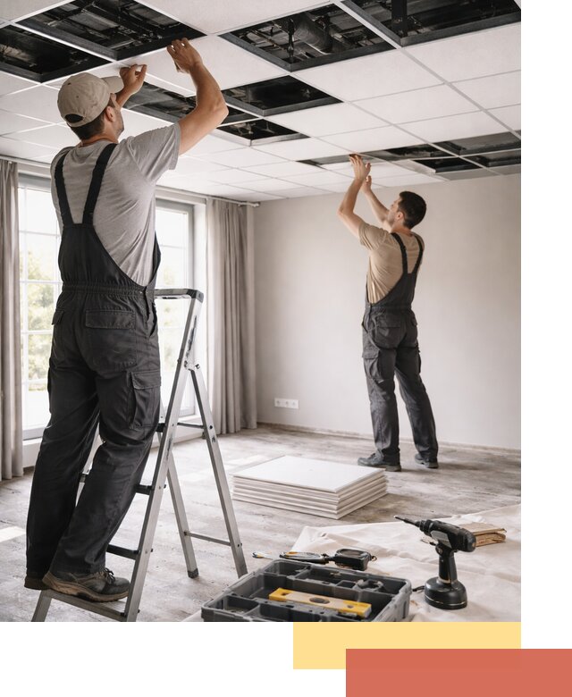 Замена плит подвесного потолка в Улан-Удэ быстро и качественно