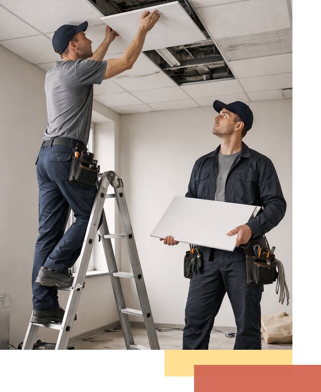 Обслуживание подвесного потолка в Улан-Удэ — ремонт и чистка