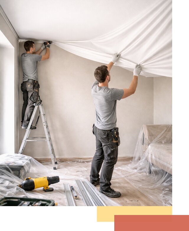 Монтаж тканевого натяжного потолка в Улан-Удэ недорого и быстро