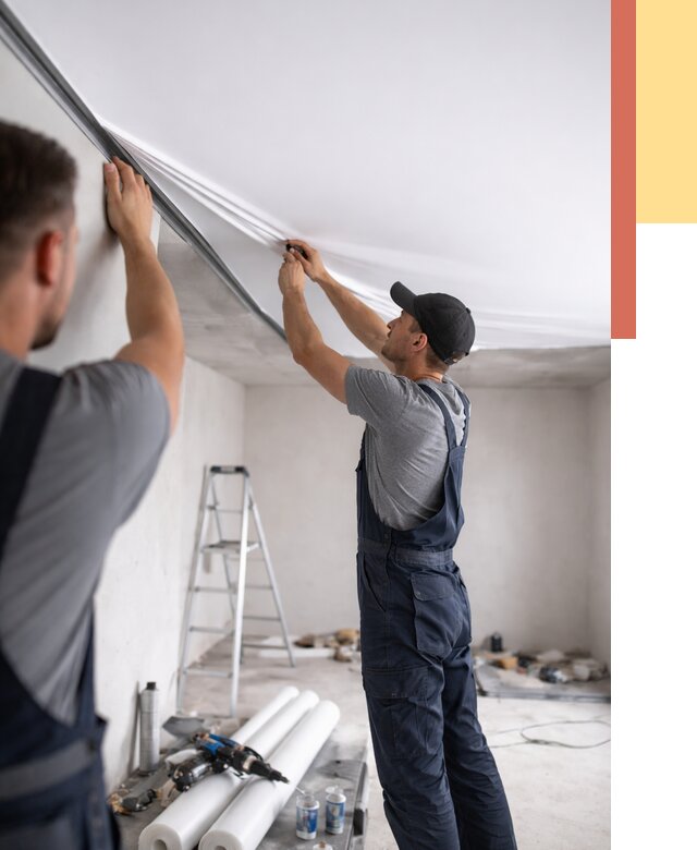 Монтаж матового натяжного потолка в Улан-Удэ от 4609 руб./м² — быстро и недорого | ОТДЕЛОЧНИК-Лнд